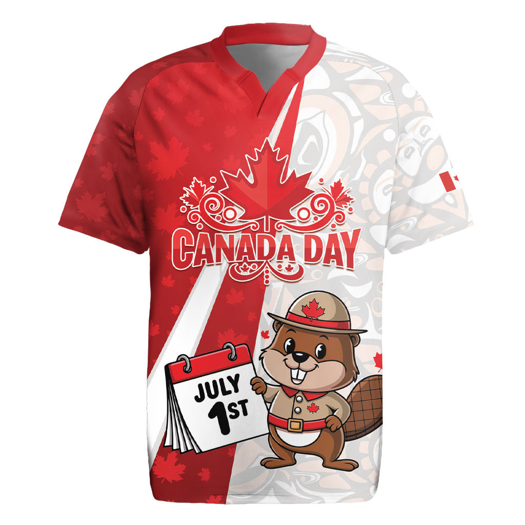 Personalised Canada Day Rugby Jersey Beaver Mountie Maple Leaves