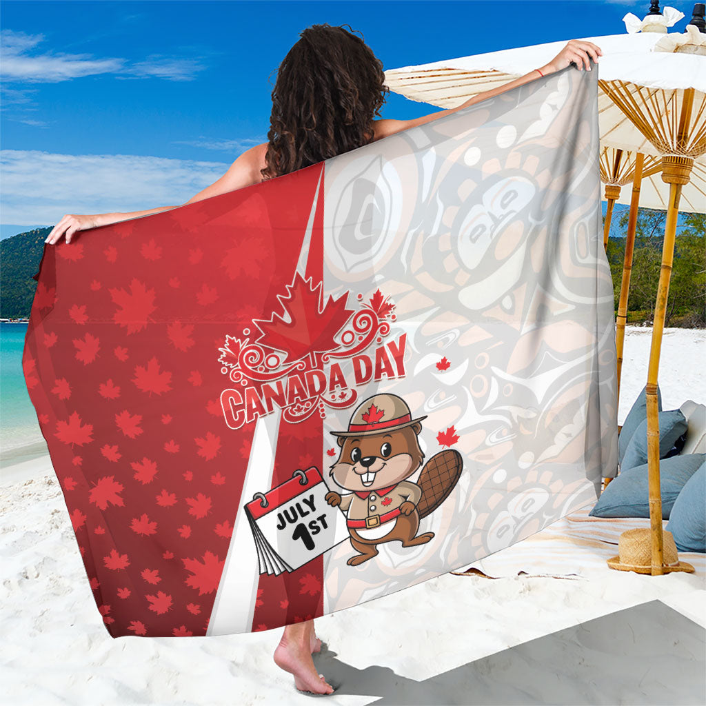Canada Day Sarong Beaver Mountie Maple Leaves
