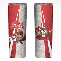 Personalised Canada Day Skinny Tumbler Beaver Mountie Maple Leaves