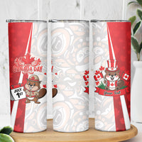 Personalised Canada Day Skinny Tumbler Beaver Mountie Maple Leaves