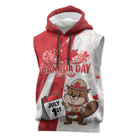 Personalised Canada Day Sleeveless Hoodie Beaver Mountie Maple Leaves