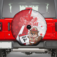Canada Day Spare Tire Cover Beaver Mountie Maple Leaves