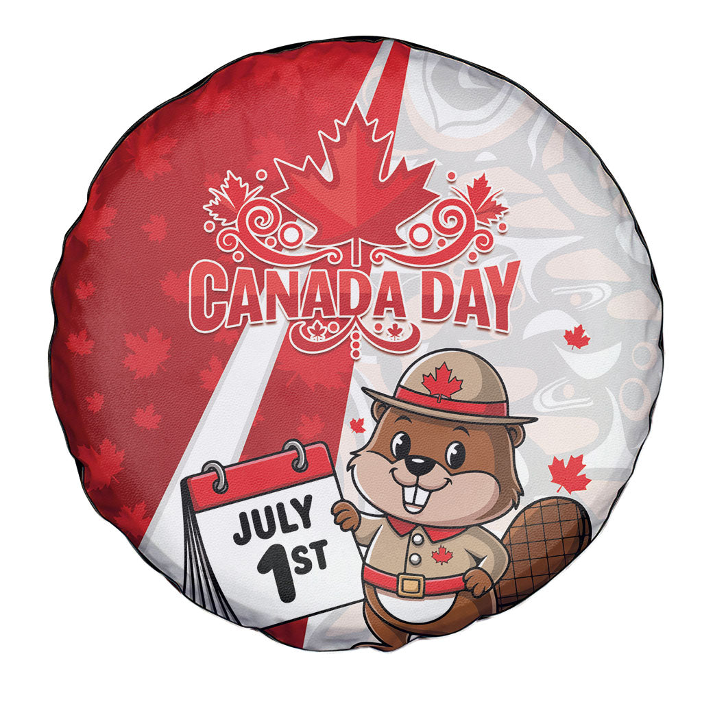Canada Day Spare Tire Cover Beaver Mountie Maple Leaves