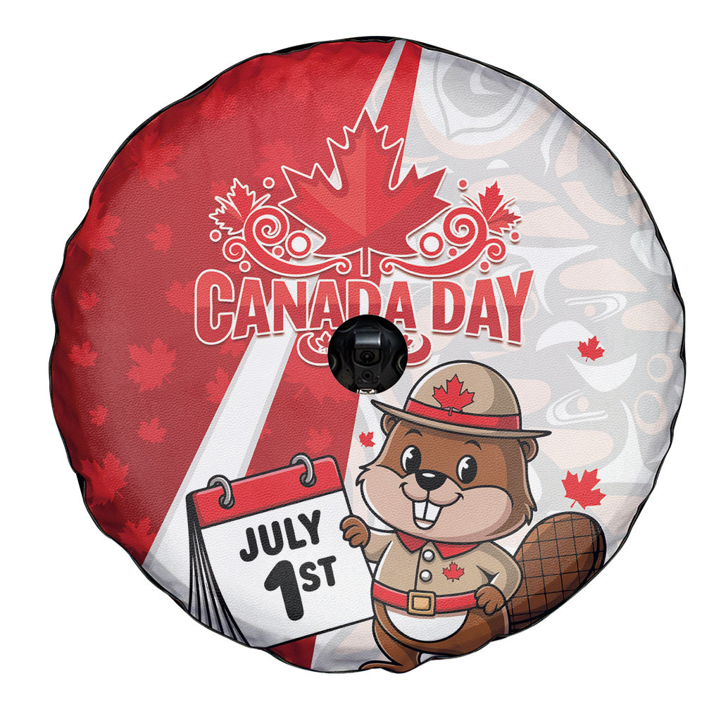 Canada Day Spare Tire Cover Beaver Mountie Maple Leaves