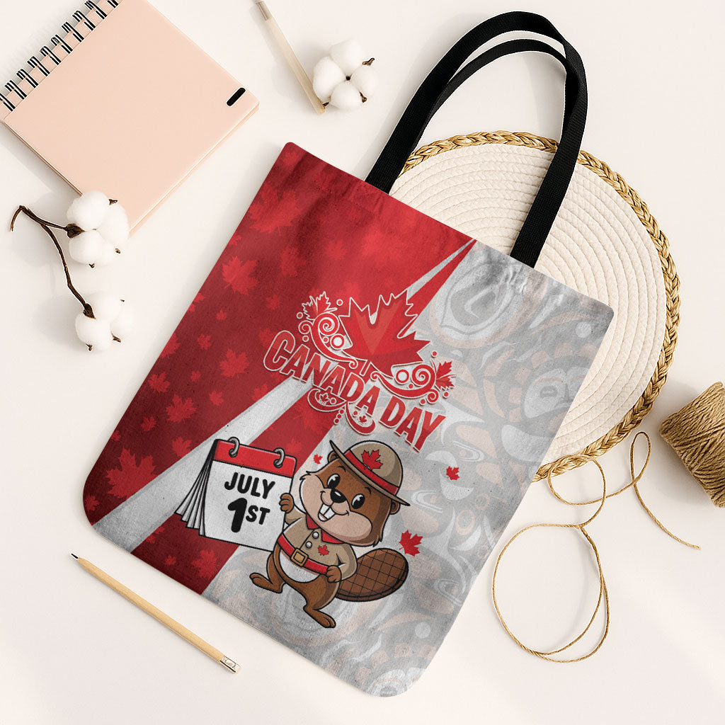 Canada Day Tote Bag Beaver Mountie Maple Leaves