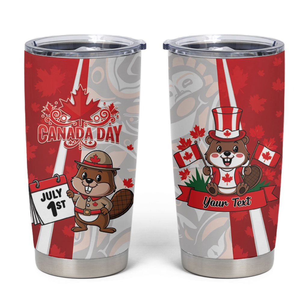 Personalised Canada Day Tumbler Cup Beaver Mountie Maple Leaves