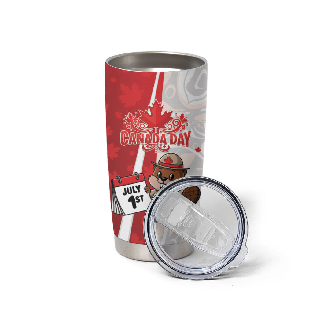 Personalised Canada Day Tumbler Cup Beaver Mountie Maple Leaves