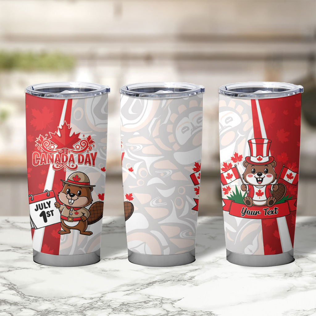 Personalised Canada Day Tumbler Cup Beaver Mountie Maple Leaves