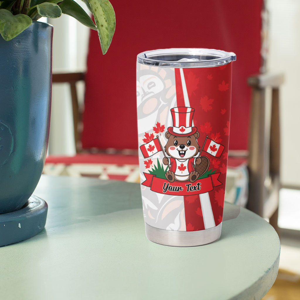 Personalised Canada Day Tumbler Cup Beaver Mountie Maple Leaves