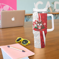 Personalised Canada Day Tumbler With Handle Beaver Mountie Maple Leaves
