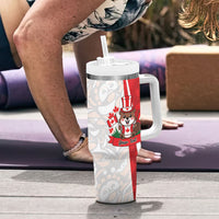 Personalised Canada Day Tumbler With Handle Beaver Mountie Maple Leaves