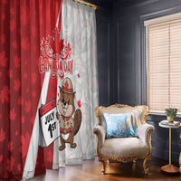 Canada Day Window Curtain Beaver Mountie Maple Leaves