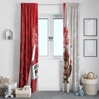 Canada Day Window Curtain Beaver Mountie Maple Leaves