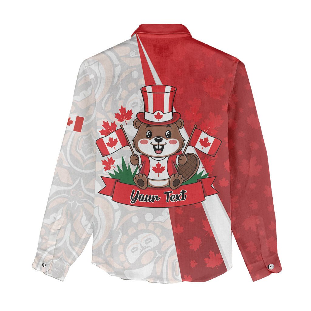 Personalised Canada Day Women Casual Shirt Beaver Mountie Maple Leaves