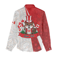 Personalised Canada Day Women Casual Shirt Beaver Mountie Maple Leaves