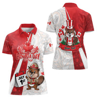 Personalised Canada Day Women Polo Shirt Beaver Mountie Maple Leaves