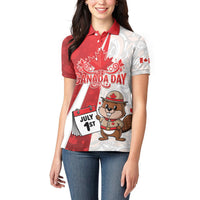 Personalised Canada Day Women Polo Shirt Beaver Mountie Maple Leaves