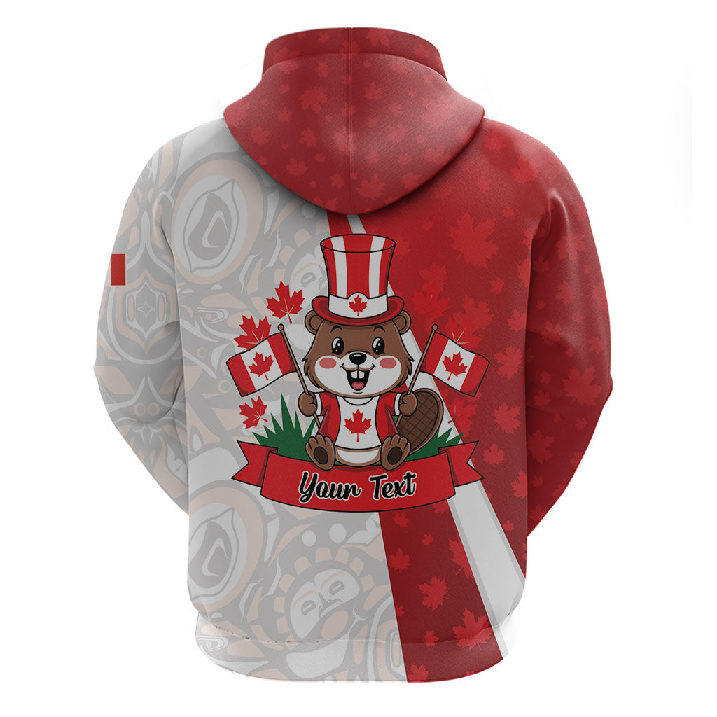 Personalised Canada Day Zip Hoodie Beaver Mountie Maple Leaves