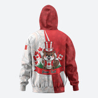 Personalised Canada Day Zip Hoodie Beaver Mountie Maple Leaves