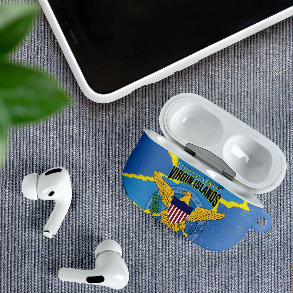US Virgin Islands AirPods Case Grunge Stylized