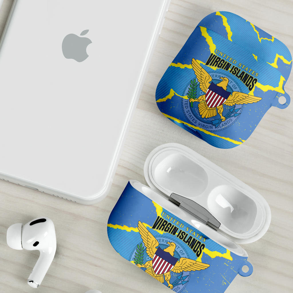 US Virgin Islands AirPods Case Grunge Stylized