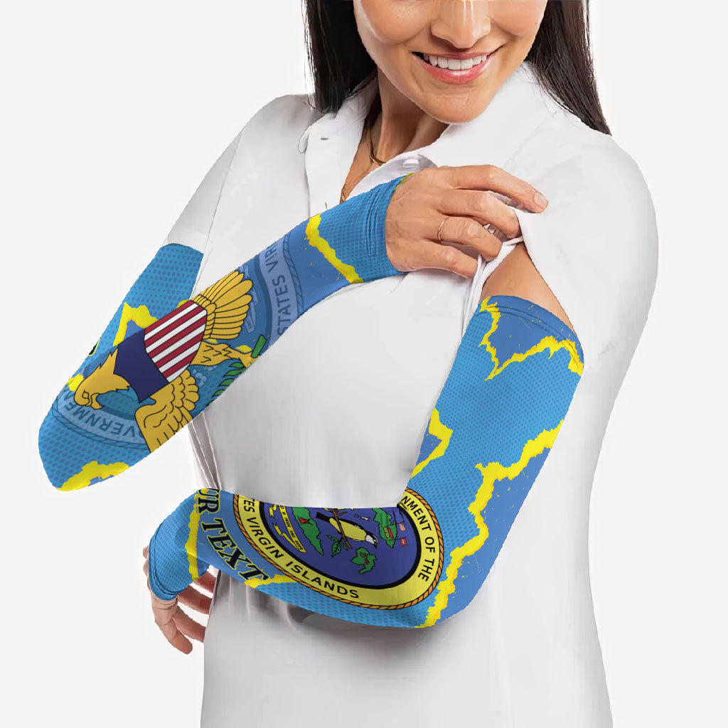 Personalized US Virgin Islands Arm Sleeves Grunge Stylized