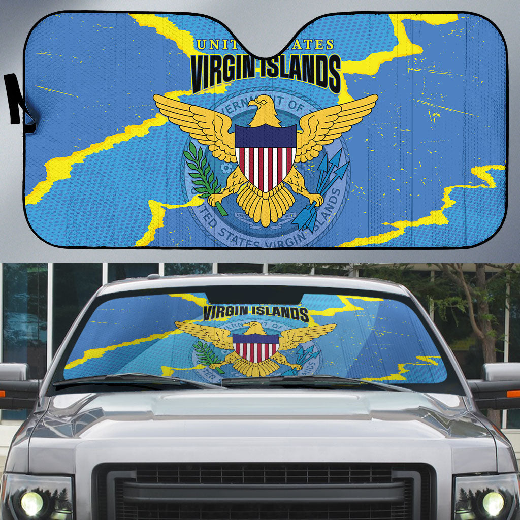 US Virgin Islands Auto Sun Shade Grunge Stylized