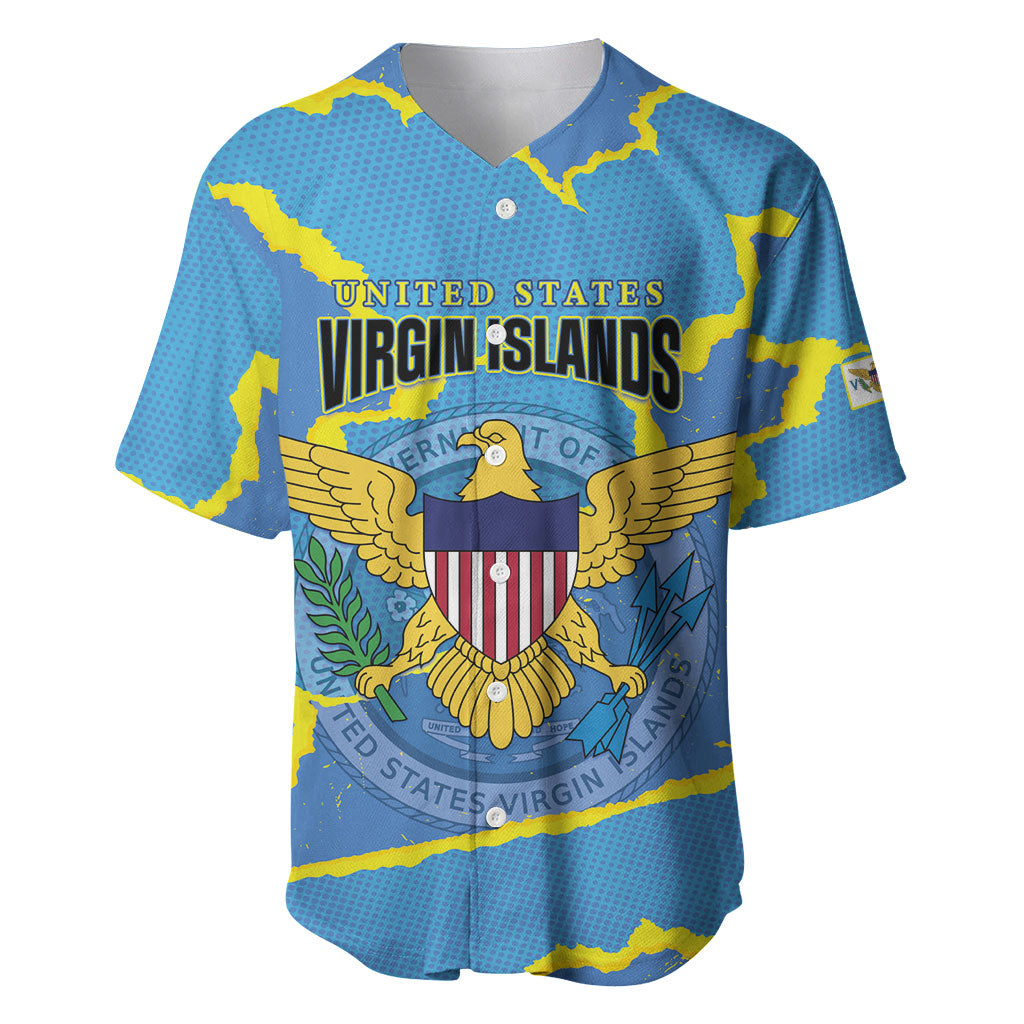 Personalized US Virgin Islands Baseball Jersey Grunge Stylized