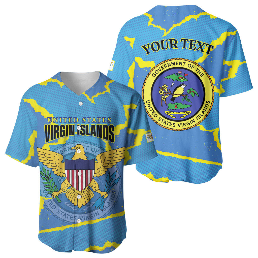 Personalized US Virgin Islands Baseball Jersey Grunge Stylized