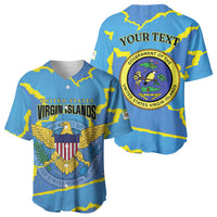 Personalized US Virgin Islands Baseball Jersey Grunge Stylized