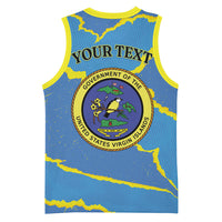 Personalized US Virgin Islands Basketball Jersey Grunge Stylized