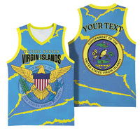 Personalized US Virgin Islands Basketball Jersey Grunge Stylized
