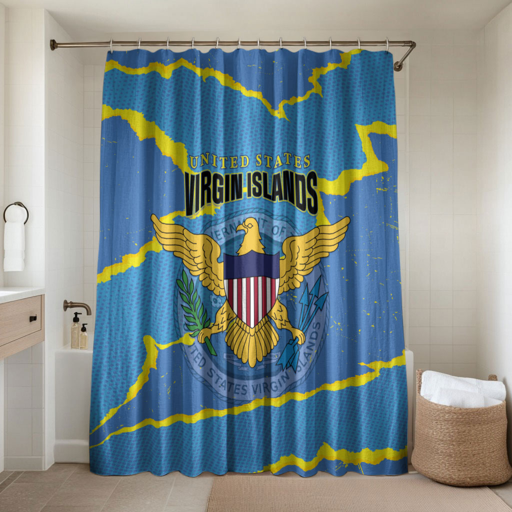 US Virgin Islands Bathroom Set Grunge Stylized