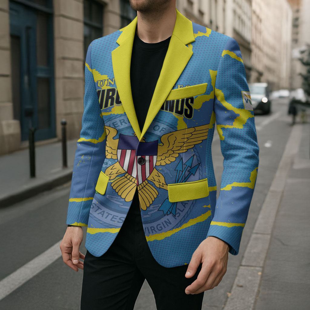 Personalized US Virgin Islands Blazer Grunge Stylized