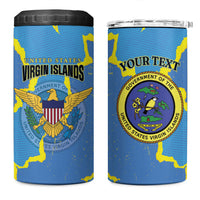 Personalized US Virgin Islands 4 in 1 Can Cooler Tumbler Grunge Stylized