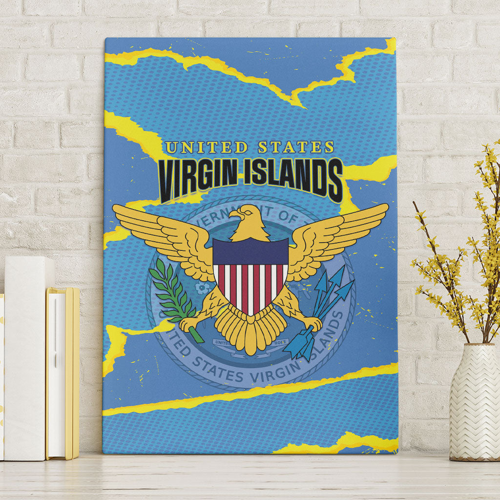 US Virgin Islands Canvas Wall Art Grunge Stylized