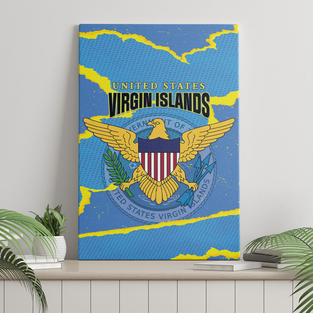 US Virgin Islands Canvas Wall Art Grunge Stylized