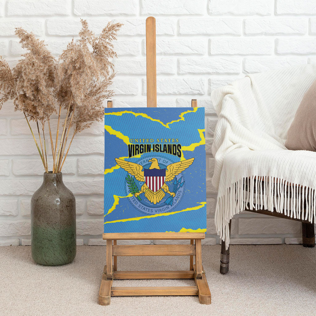 US Virgin Islands Canvas Wall Art Grunge Stylized