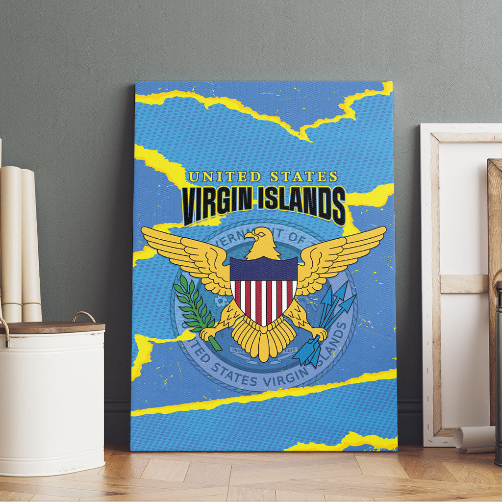 US Virgin Islands Canvas Wall Art Grunge Stylized
