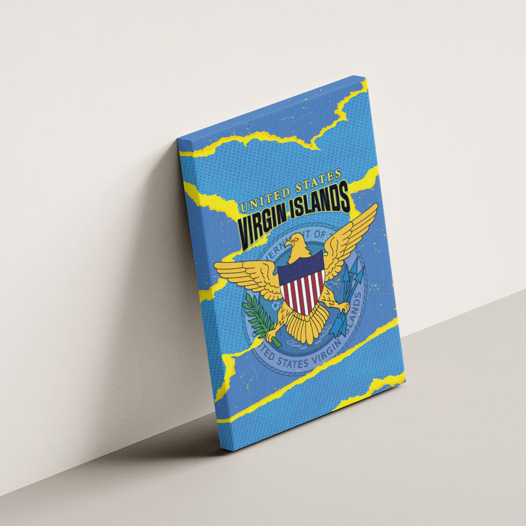 US Virgin Islands Canvas Wall Art Grunge Stylized