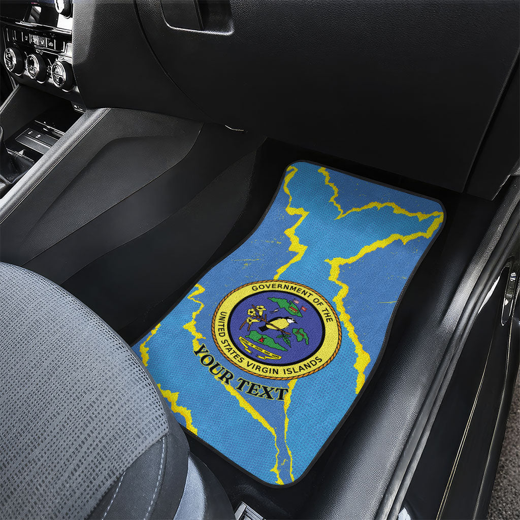 Personalized US Virgin Islands Car Mats Grunge Stylized