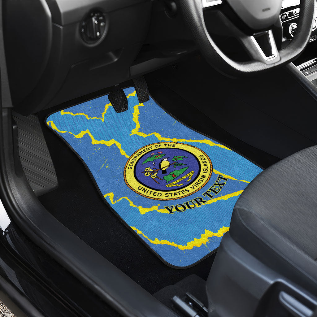 Personalized US Virgin Islands Car Mats Grunge Stylized