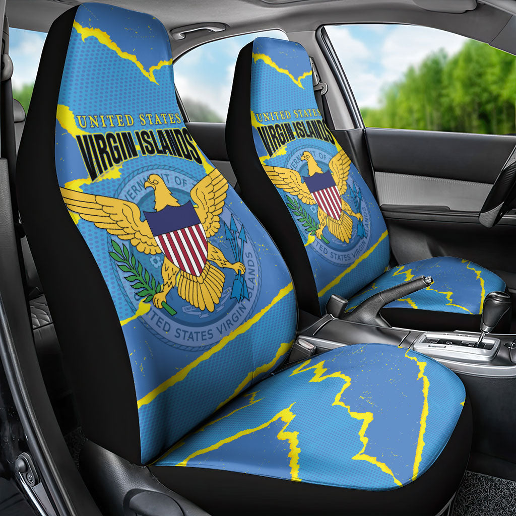 US Virgin Islands Car Seat Cover Grunge Stylized
