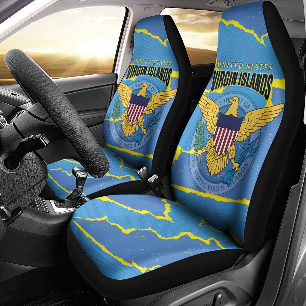 US Virgin Islands Car Seat Cover Grunge Stylized