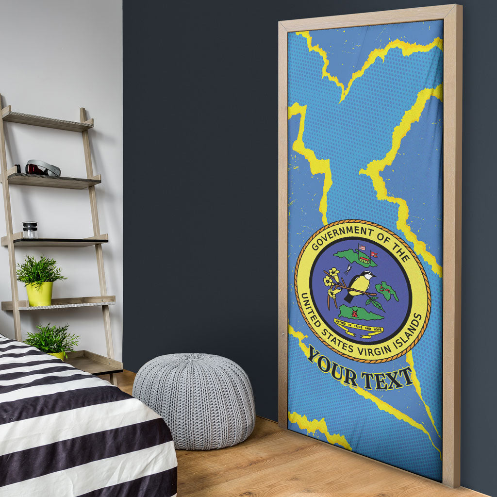 Personalized US Virgin Islands Door Cover Grunge Stylized