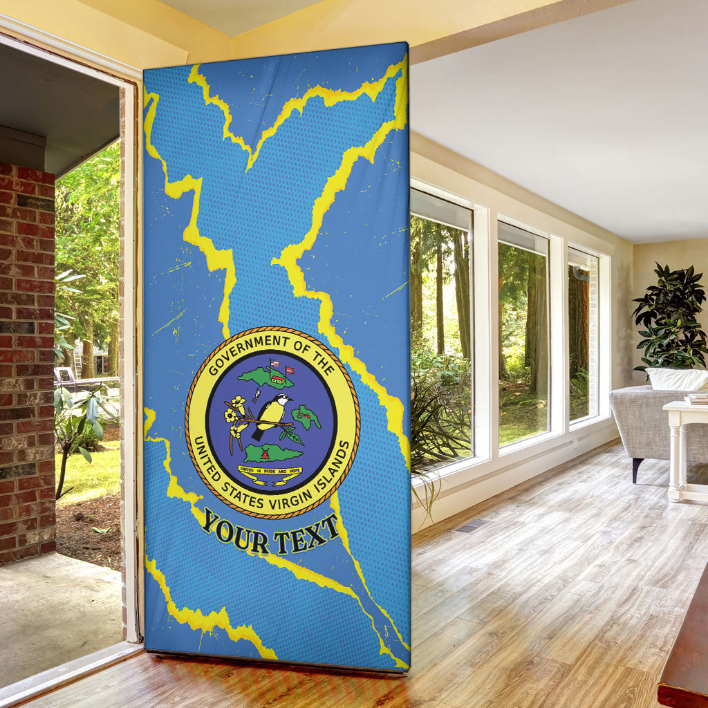 Personalized US Virgin Islands Door Cover Grunge Stylized