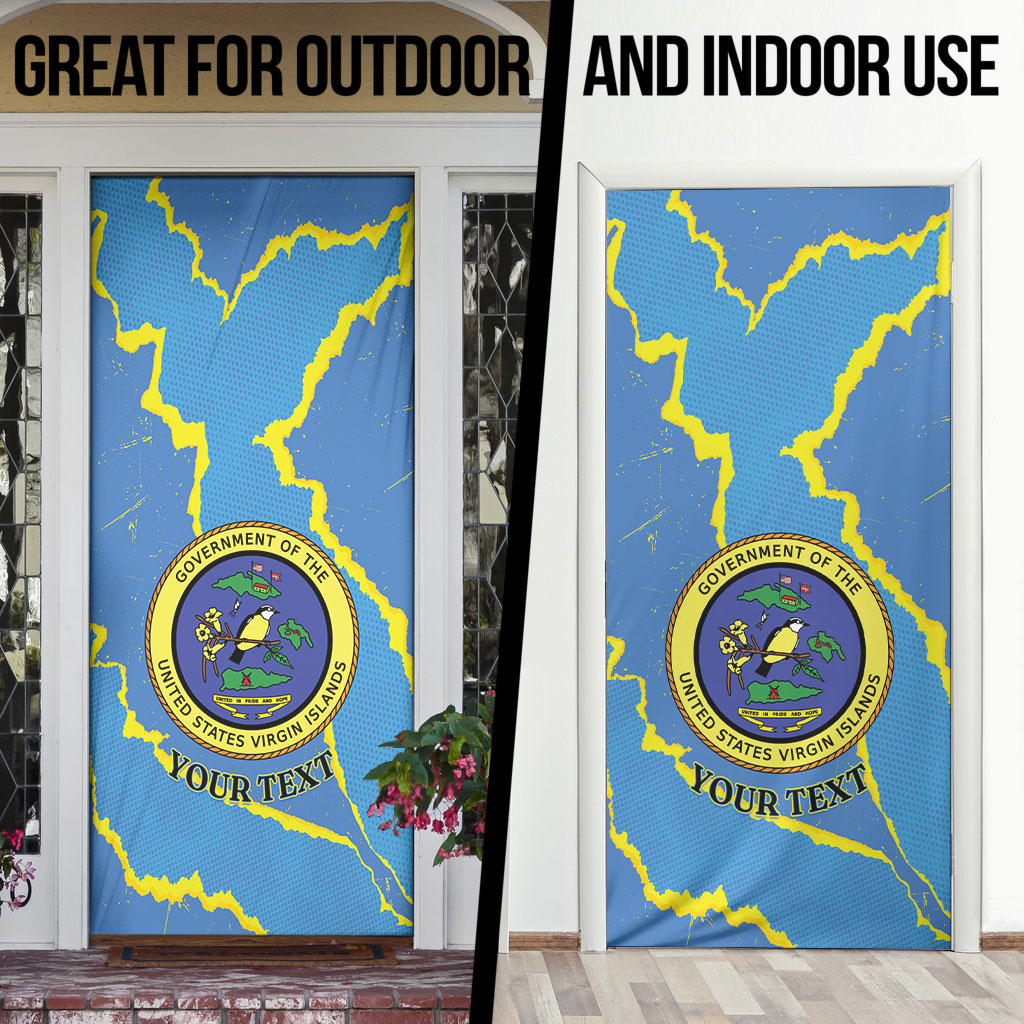 Personalized US Virgin Islands Door Cover Grunge Stylized