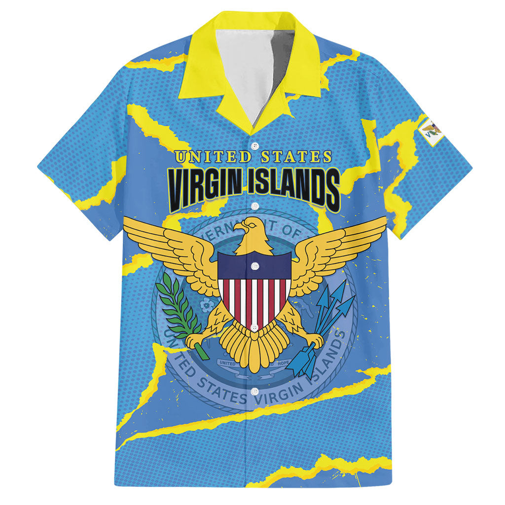 Personalized US Virgin Islands Hawaiian Shirt Grunge Stylized