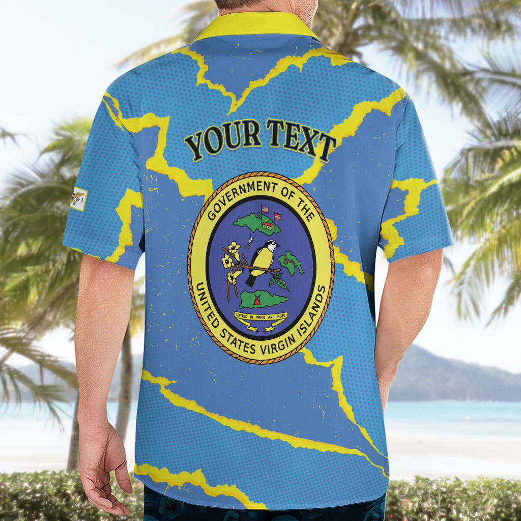 Personalized US Virgin Islands Hawaiian Shirt Grunge Stylized
