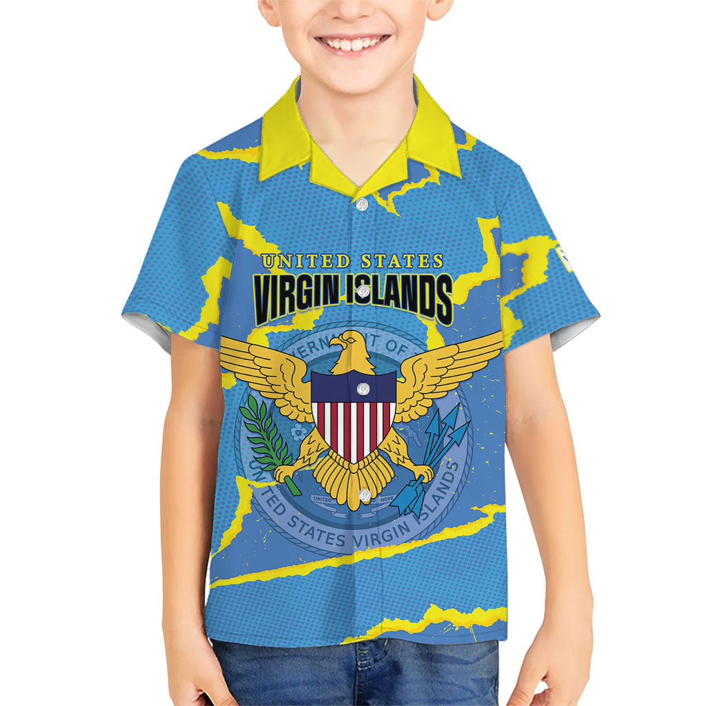 Personalized US Virgin Islands Hawaiian Shirt Grunge Stylized